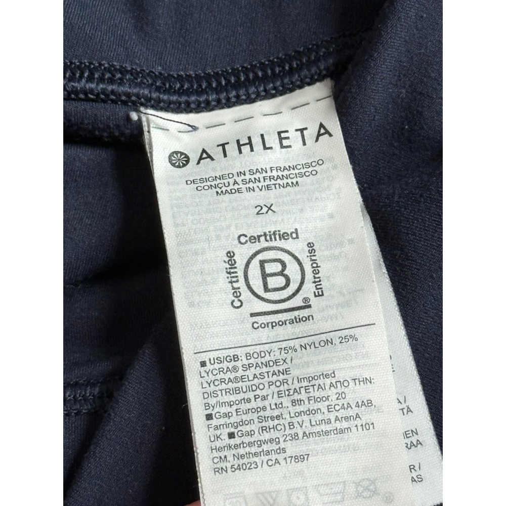 Athleta Elation Ultra High Rise Wide Leg Pant blue stretch athletic lounge sz 2X - Picture 8 of 10